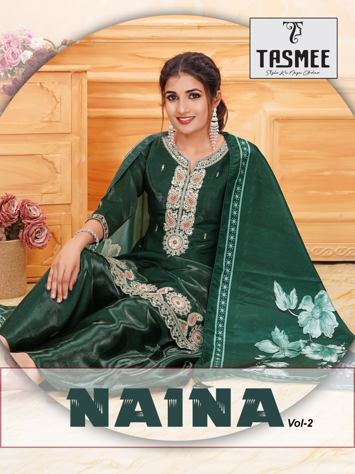 Naina Vol 2 Tasmee Roman Silk Readymade Plazzo Style Suits Wholesaler Ahmedabad