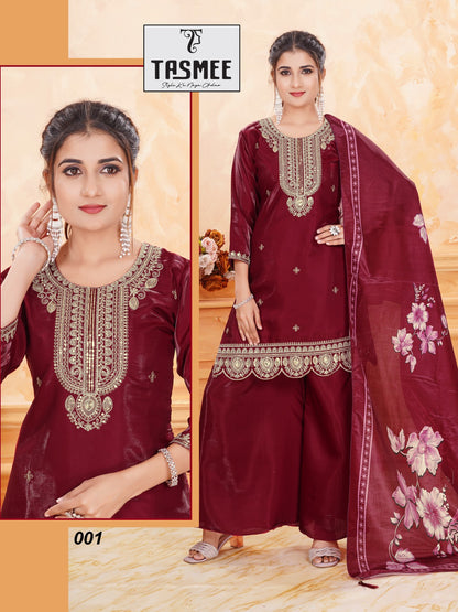 Naina Vol 2 Tasmee Roman Silk Readymade Plazzo Style Suits Wholesaler Ahmedabad