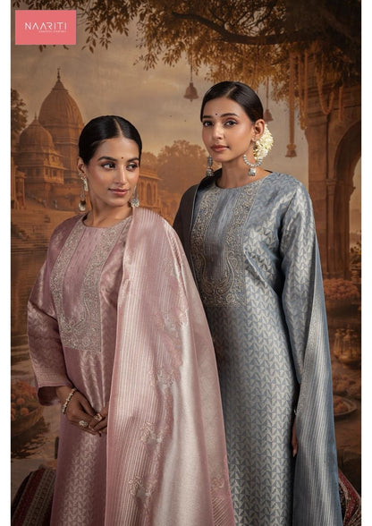 Nainaki Naariti Silk Jacquard Pant Style Suits Manufacturer Ahmedabad