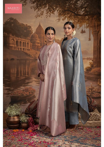 Nainaki Naariti Silk Jacquard Pant Style Suits Manufacturer Ahmedabad