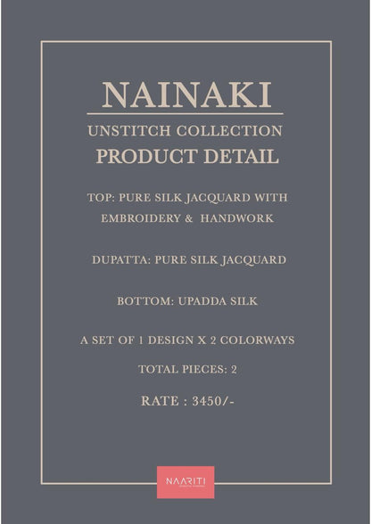 Nainaki Naariti Silk Jacquard Pant Style Suits Manufacturer Ahmedabad