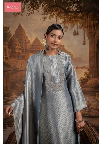 Nainaki Naariti Silk Jacquard Pant Style Suits Manufacturer Ahmedabad