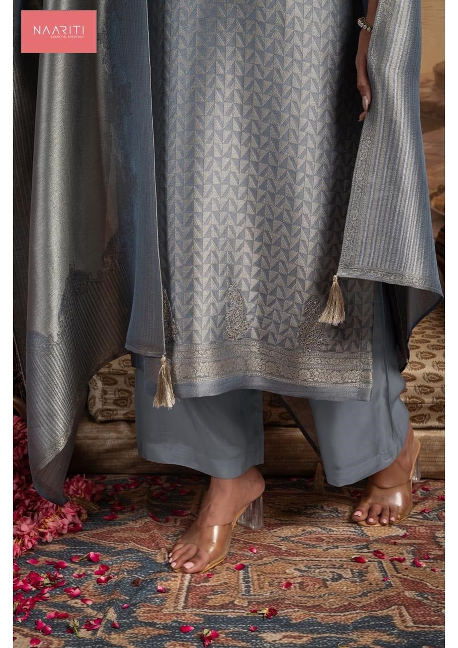 Nainaki Naariti Silk Jacquard Pant Style Suits Manufacturer Ahmedabad