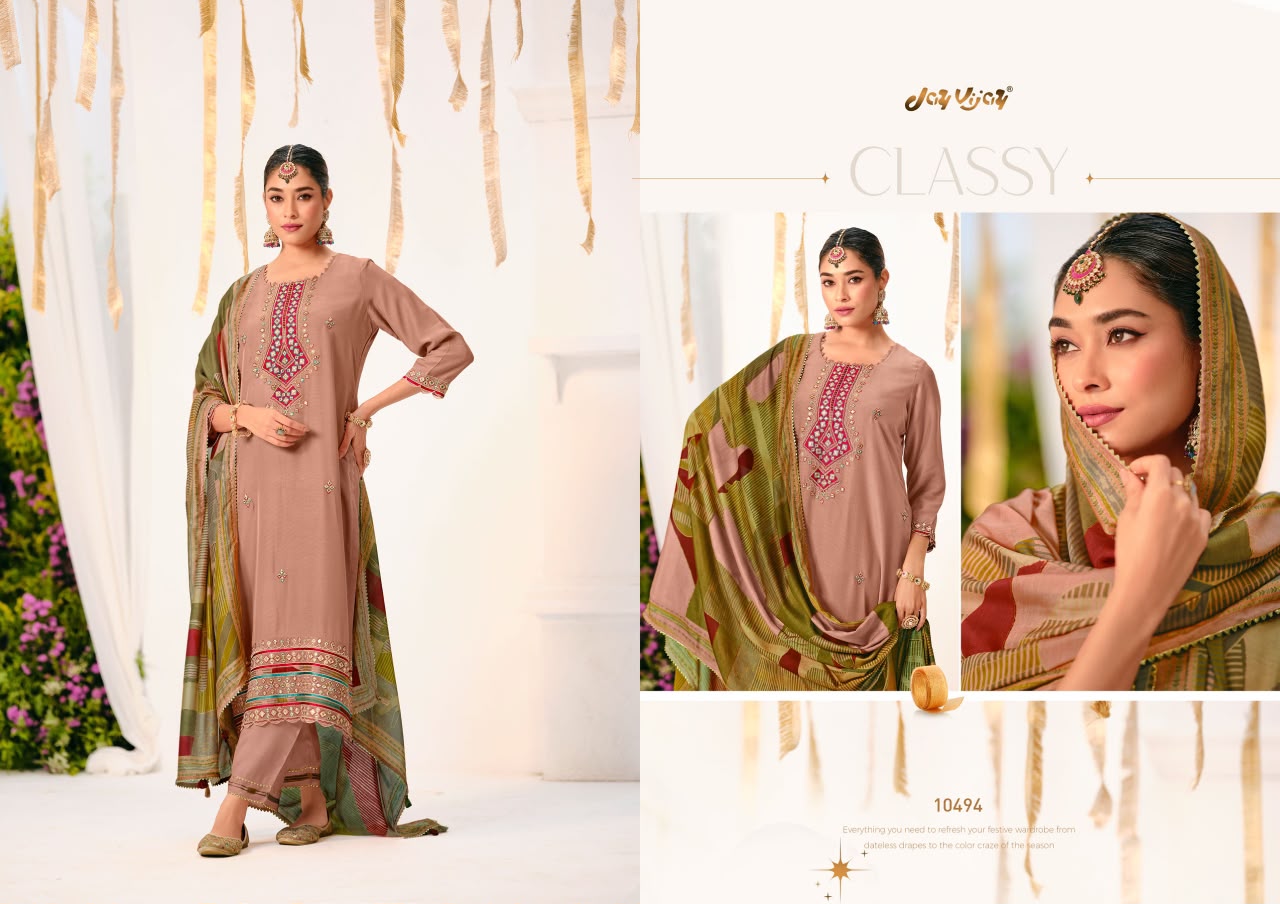 Nainaksh Jay Vijay Bemberg Muslin Pant Style Suits Supplier India