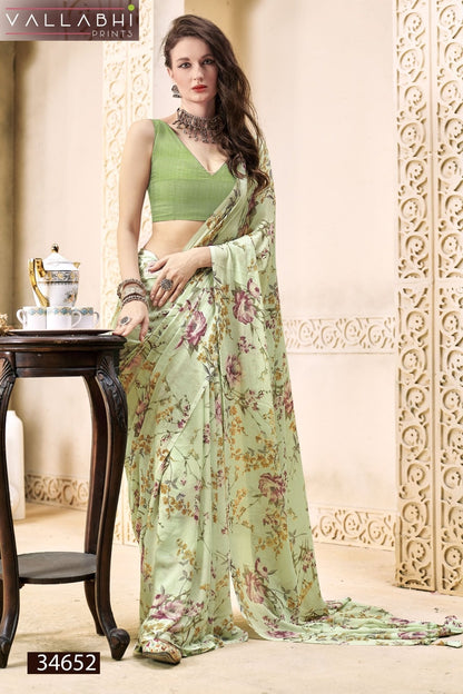 Nainavati Vallabhi Prints Georgette Sarees Wholesaler
