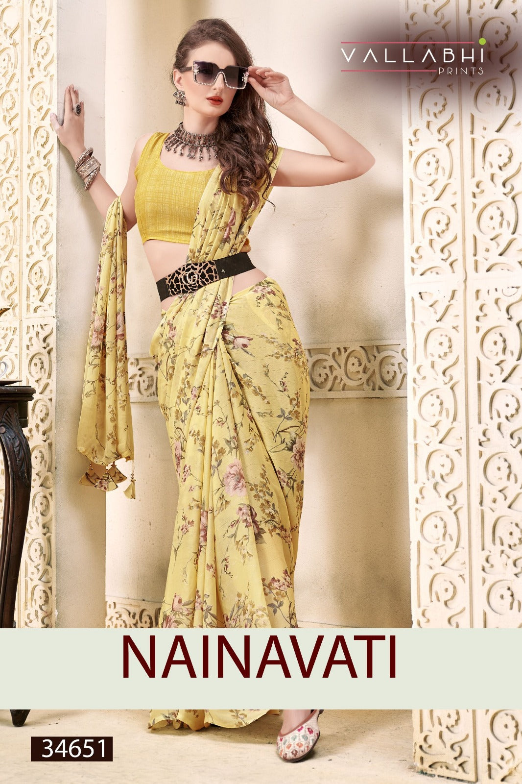 Nainavati Vallabhi Prints Georgette Sarees Wholesaler