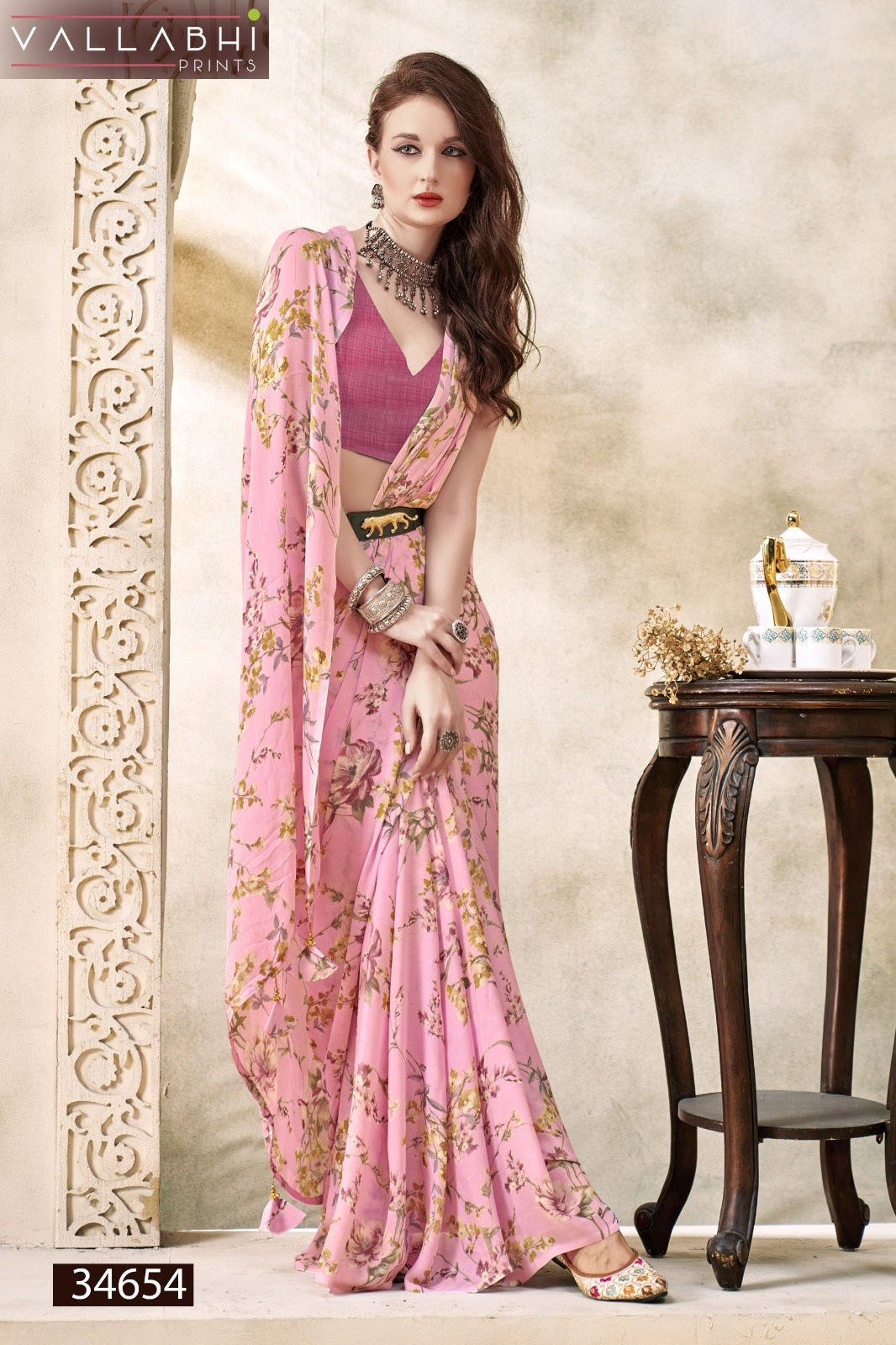 Nainavati Vallabhi Prints Georgette Sarees Wholesaler