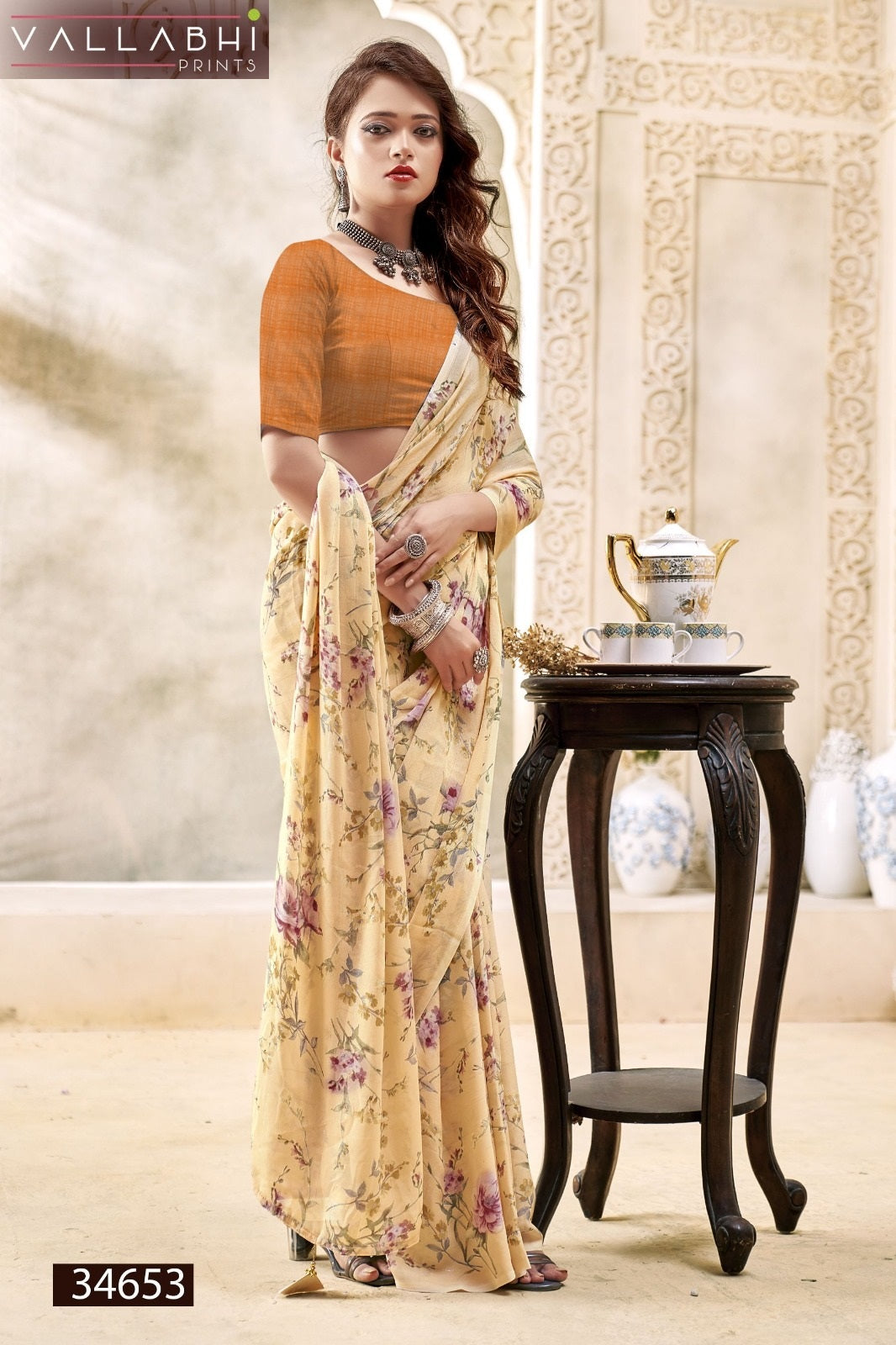 Nainavati Vallabhi Prints Georgette Sarees Wholesaler