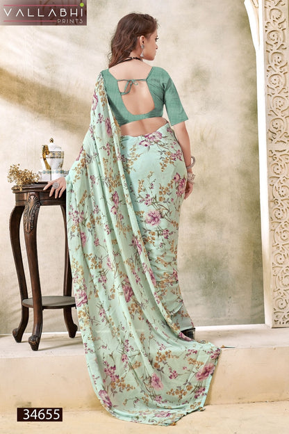 Nainavati Vallabhi Prints Georgette Sarees Wholesaler
