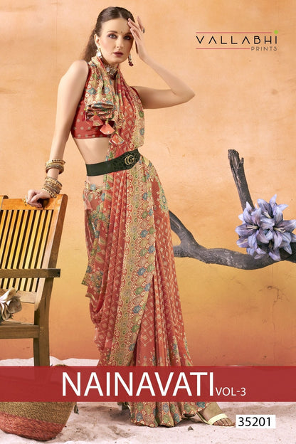 Nainavati Vol 3 Vallabhi Prints Georgette Sarees Supplier