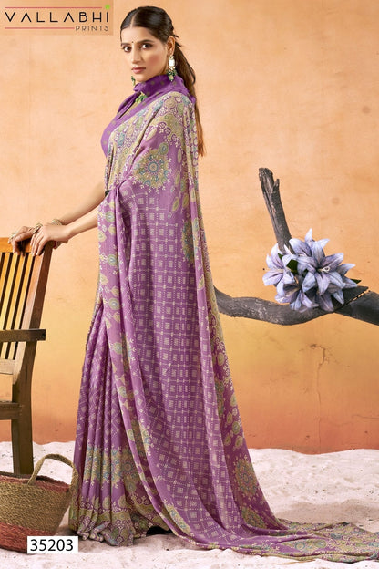 Nainavati Vol 3 Vallabhi Prints Georgette Sarees Supplier