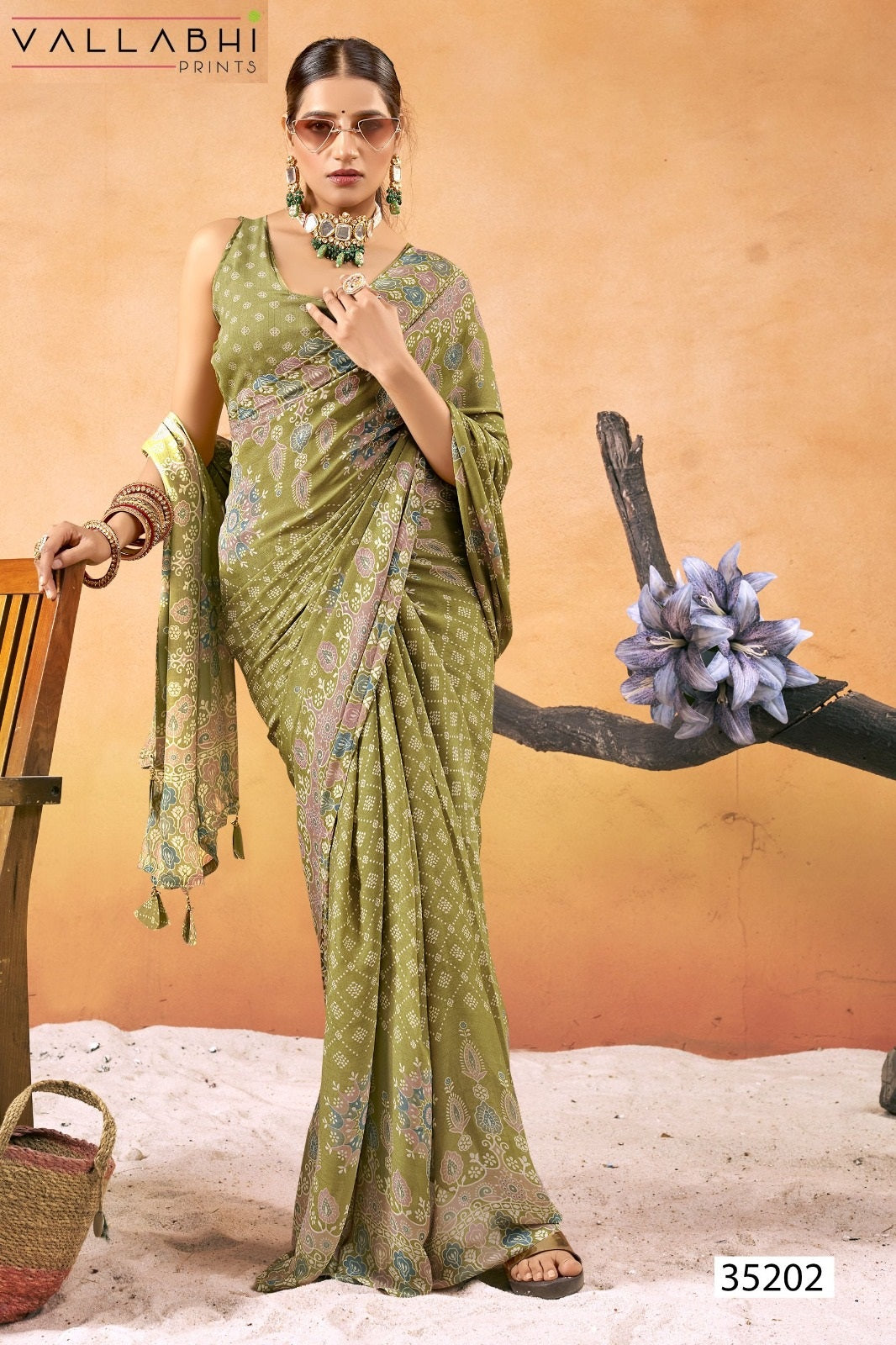 Nainavati Vol 3 Vallabhi Prints Georgette Sarees Supplier