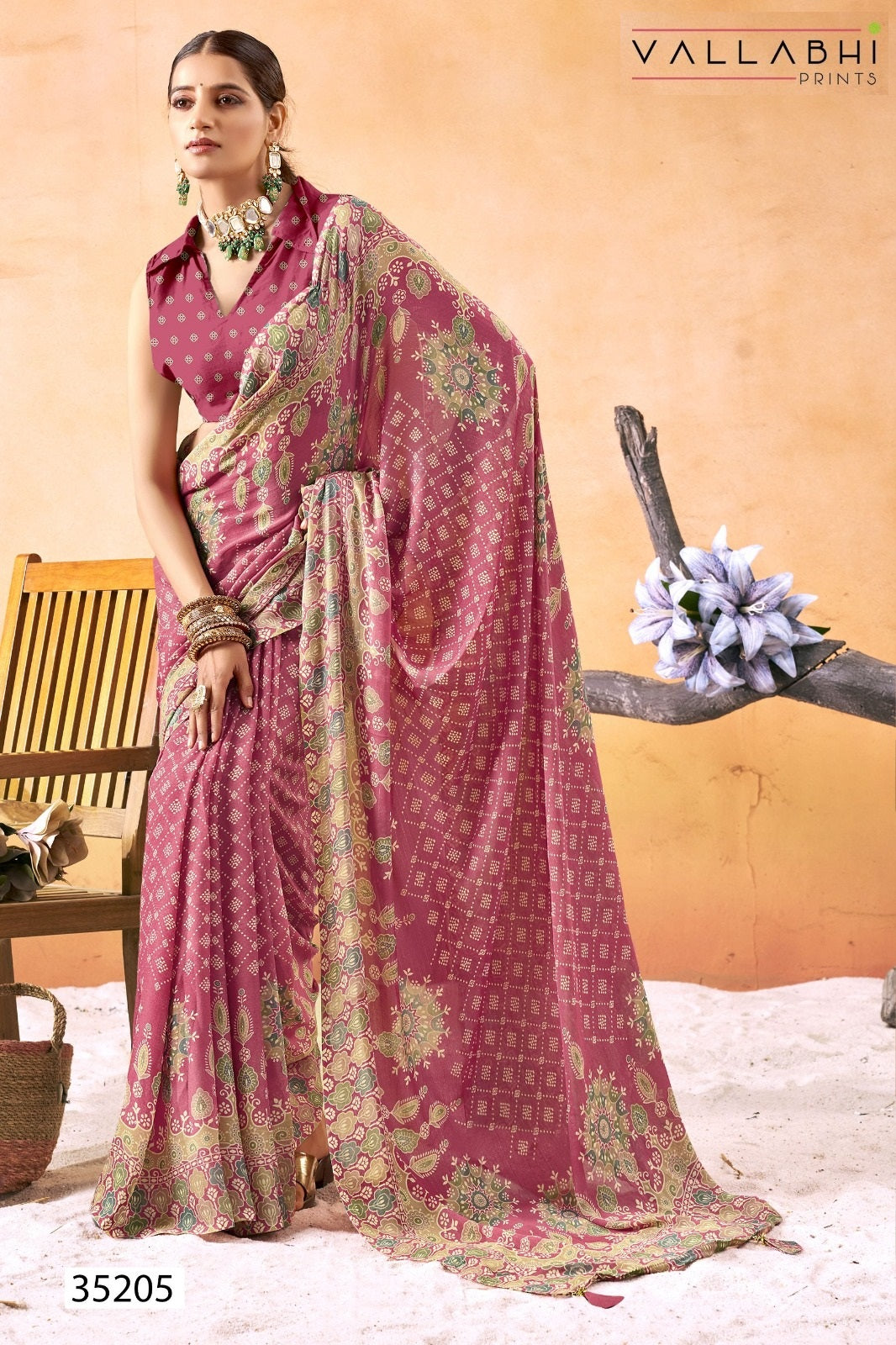 Nainavati Vol 3 Vallabhi Prints Georgette Sarees Supplier