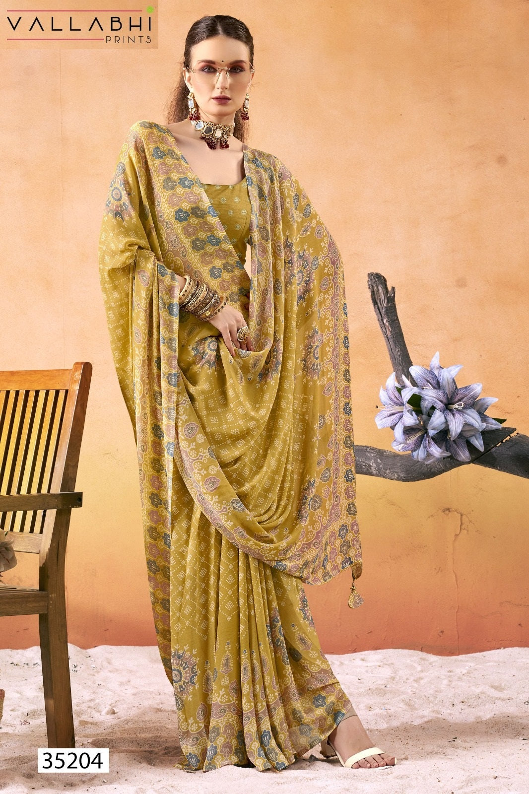 Nainavati Vol 3 Vallabhi Prints Georgette Sarees Supplier