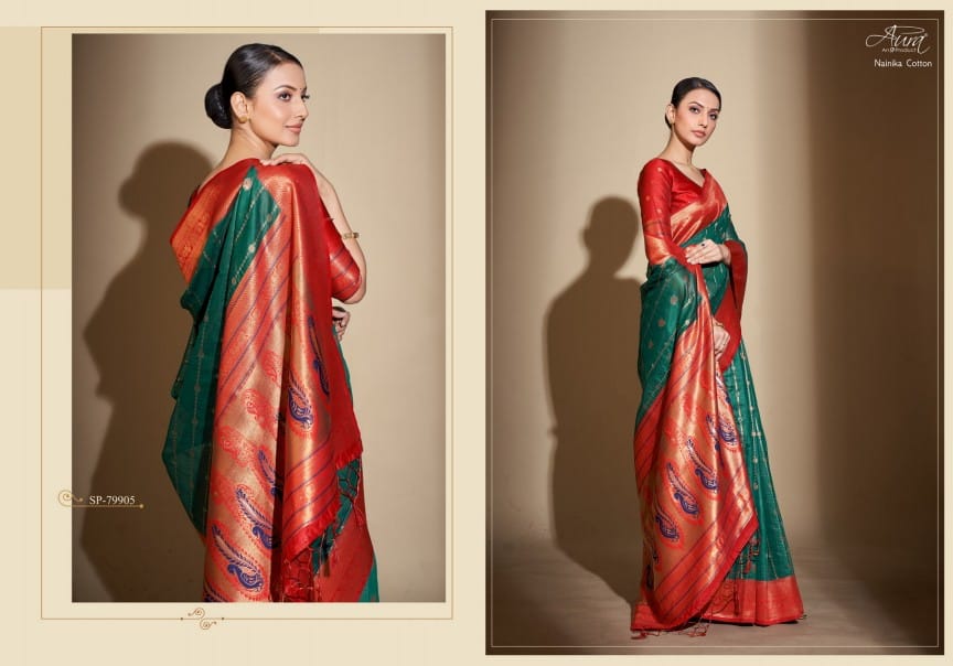 Nainika Cotton Aura Sarees