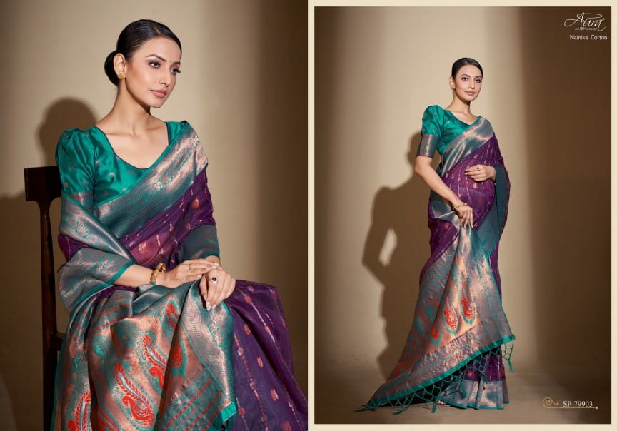 Nainika Cotton Aura Sarees