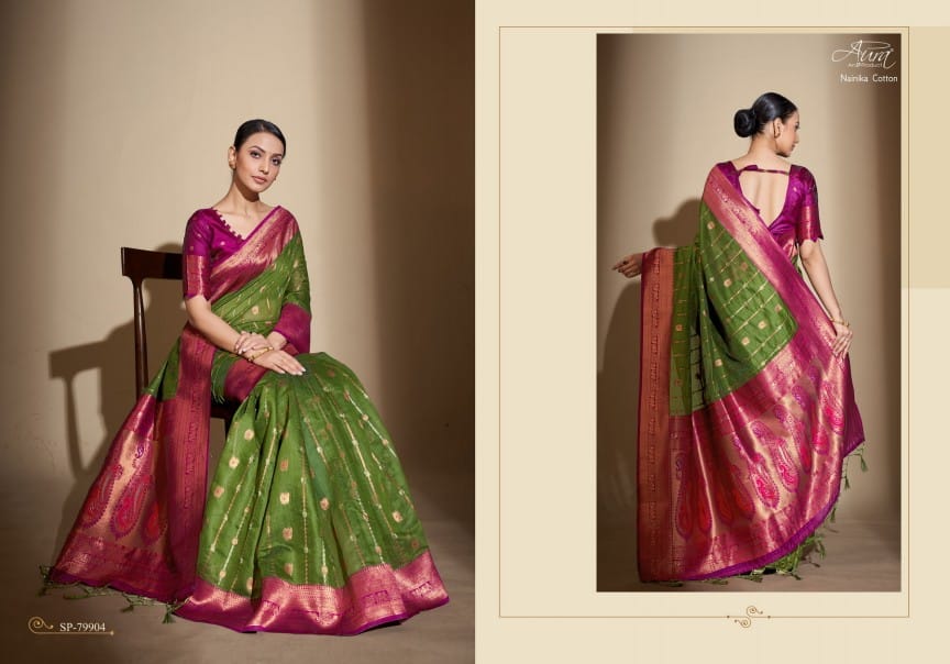 Nainika Cotton Aura Sarees