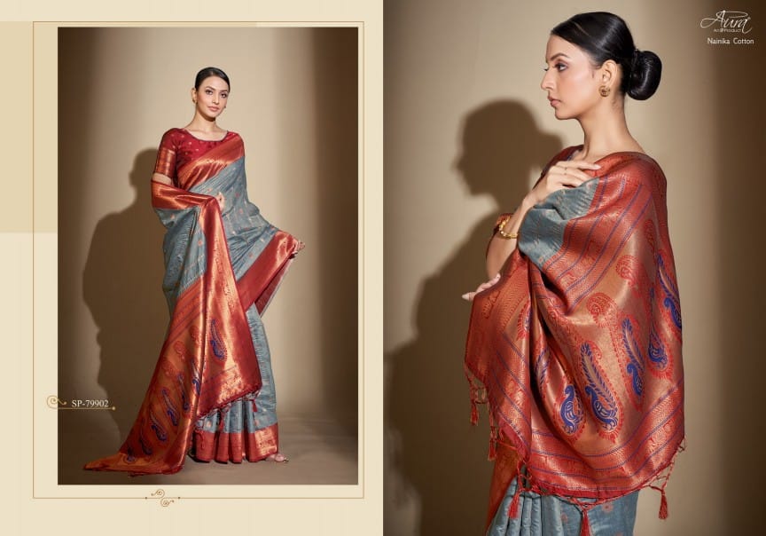 Nainika Cotton Aura Sarees