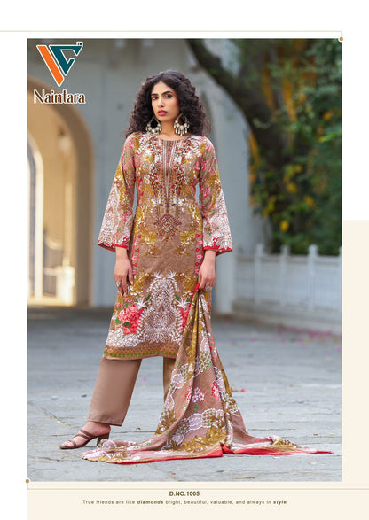 Naintara Vol 1 Vandana Creation Cambric Cotton Karachi Salwar Suits Supplier Ahmedabad