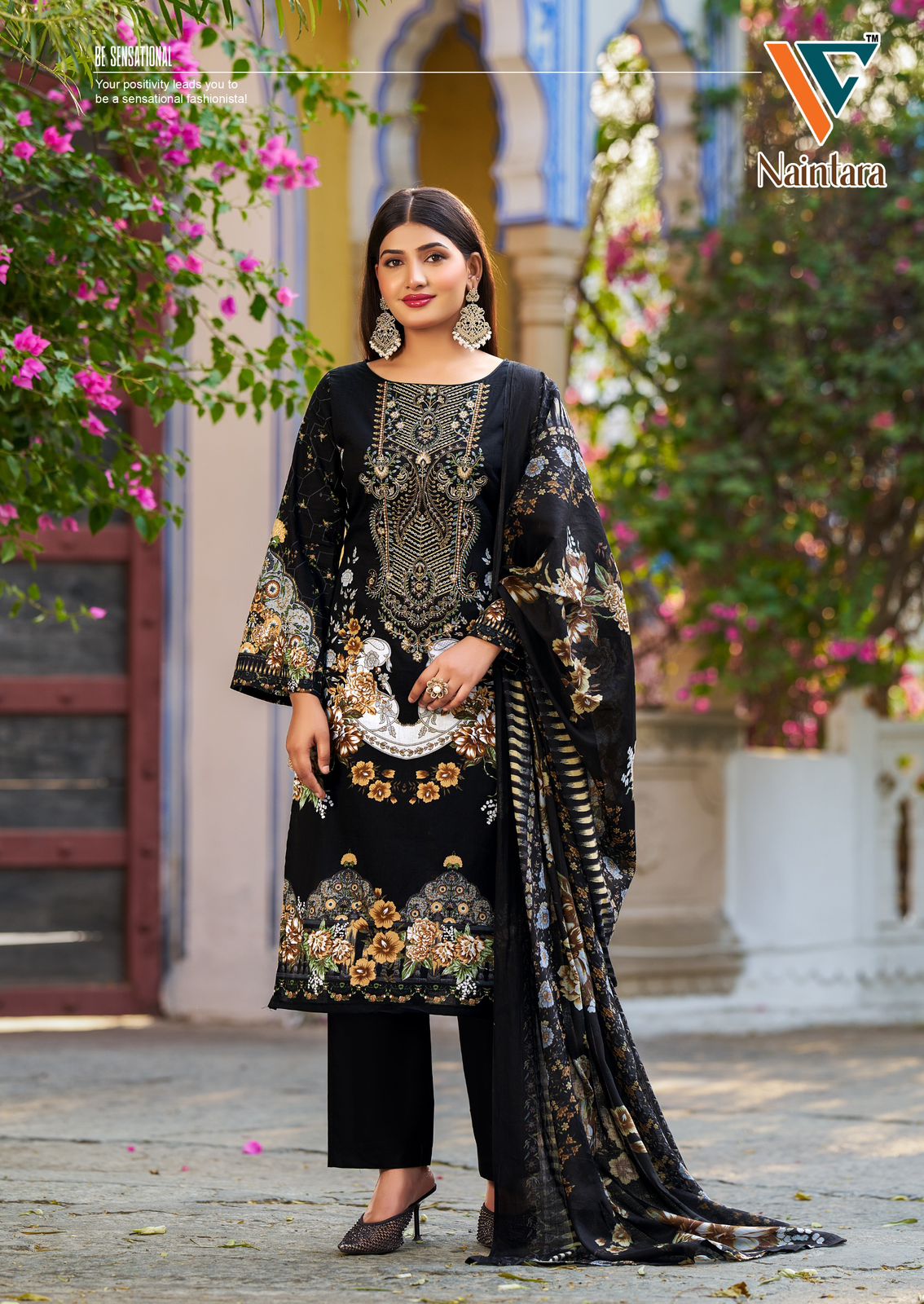 Naintara Vol 1 Vandana Creation Cambric Cotton Karachi Salwar Suits Supplier Ahmedabad