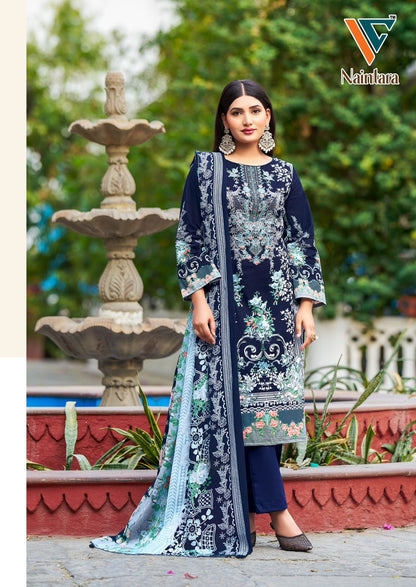 Naintara Vol 1 Vandana Creation Cambric Cotton Karachi Salwar Suits Supplier Ahmedabad