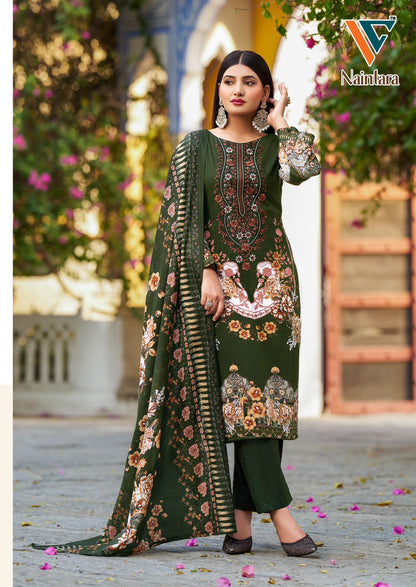 Naintara Vol 1 Vandana Creation Cambric Cotton Karachi Salwar Suits Supplier Ahmedabad