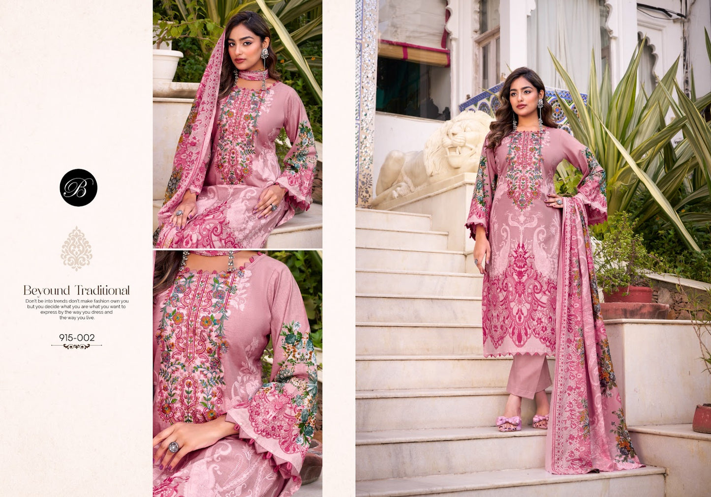Naira 122 Belliza Designer Studio Cotton Karachi Salwar Suits Manufacturer India