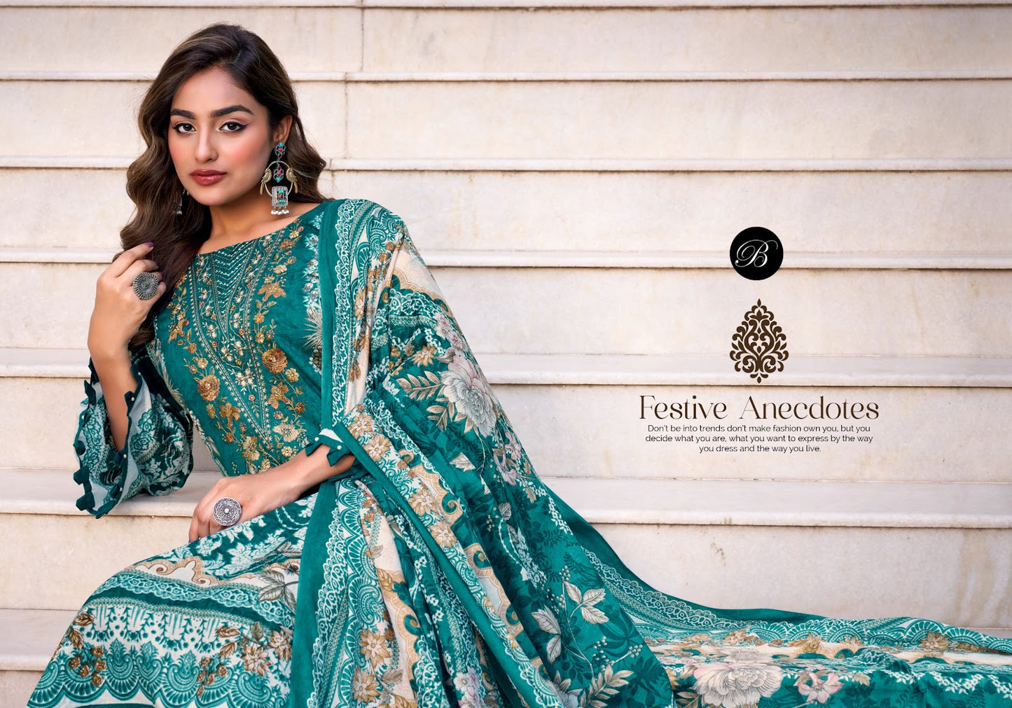 Naira 122 Belliza Designer Studio Cotton Karachi Salwar Suits Manufacturer India