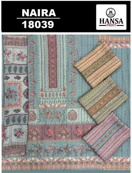Naira 18039 Hansa Prints Muslin Silk Pant Style Suits Wholesaler Ahmedabad