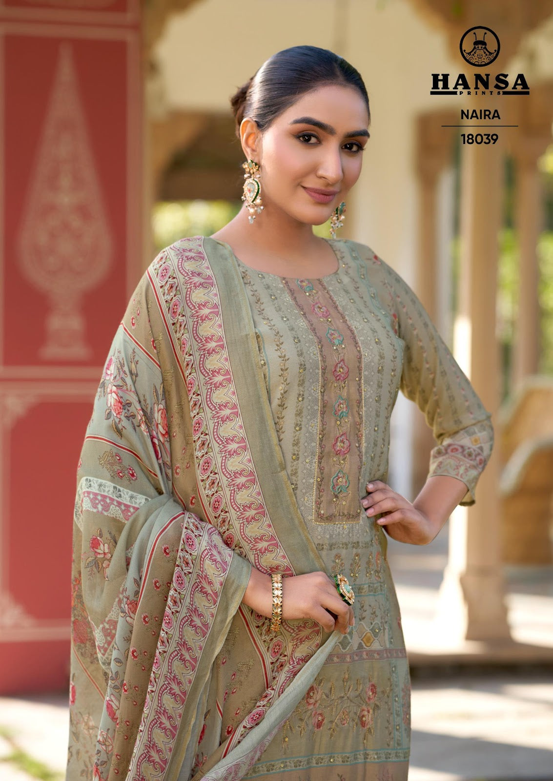 Naira 18039 Hansa Prints Muslin Silk Pant Style Suits Wholesaler Ahmedabad