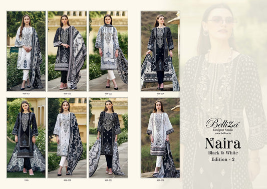 Naira Black & White Edition 2 Belliza Designer Studio Cotton Karachi Salwar Suits Manufacturer India