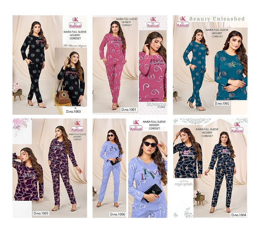 Naira Full Sleeves Kasual Hosiery Co Ord Set Supplier India