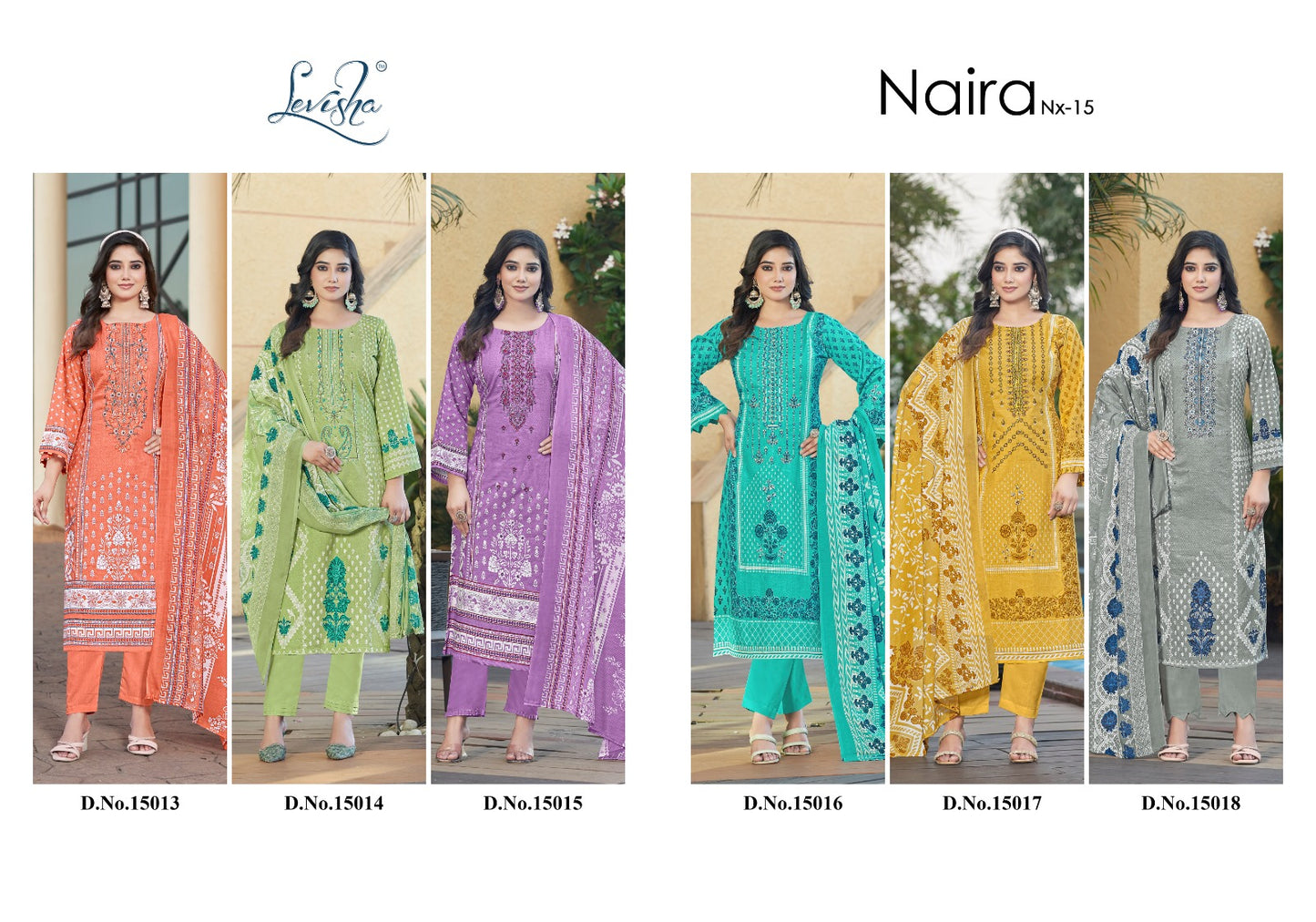Naira Nx Vol 15 Levisha Cambric Cotton Karachi Salwar Suits Wholesale Price