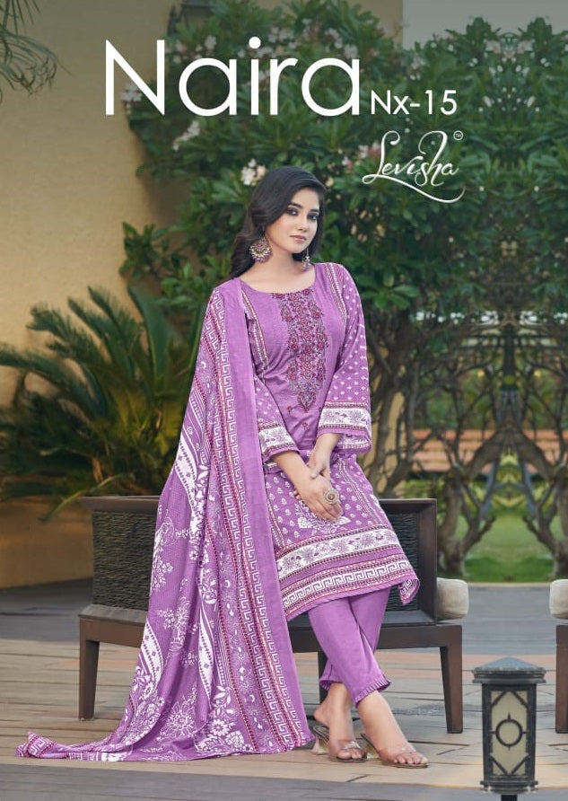 Naira Nx Vol 15 Levisha Cambric Cotton Karachi Salwar Suits Wholesale Price