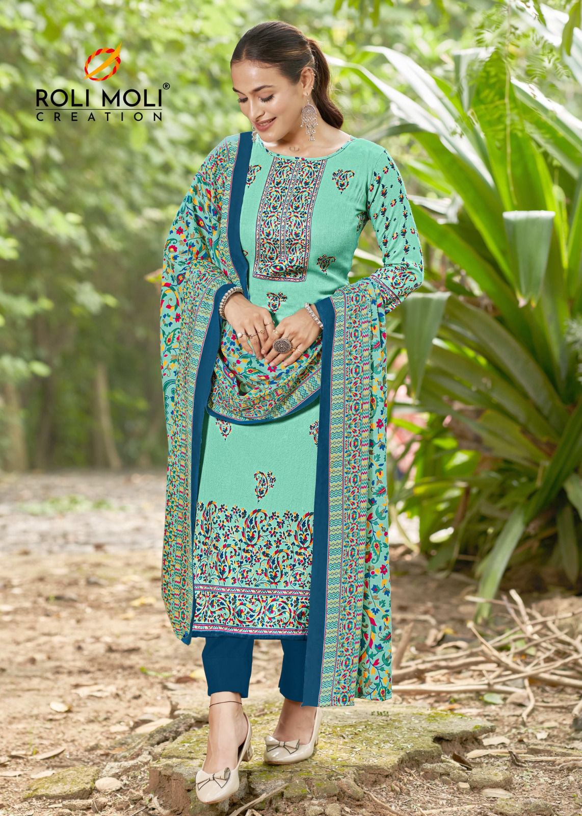 Naira Roli Moli Karachi Pashmina Salwar Suits Wholesale Rate