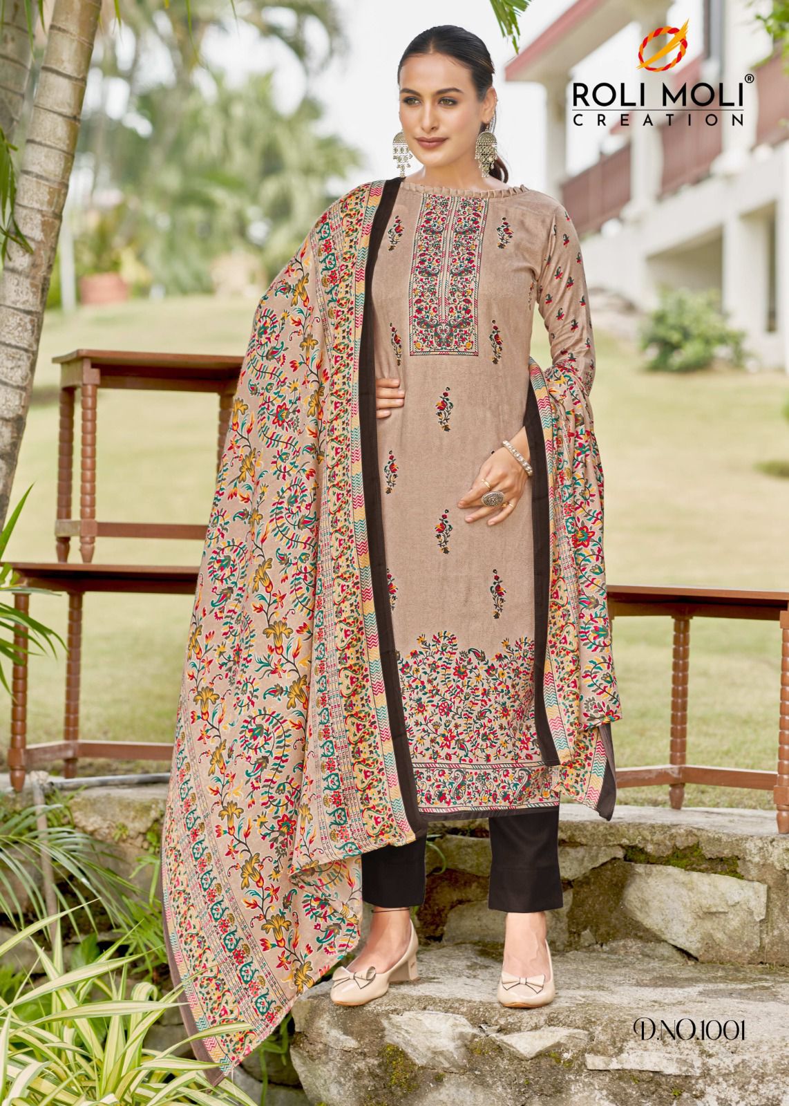 Naira Roli Moli Karachi Pashmina Salwar Suits Wholesale Rate