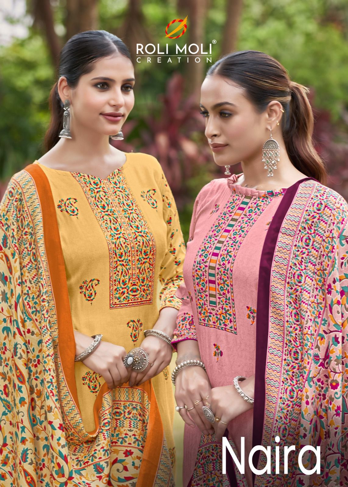 Naira Roli Moli Karachi Pashmina Salwar Suits Wholesale Rate