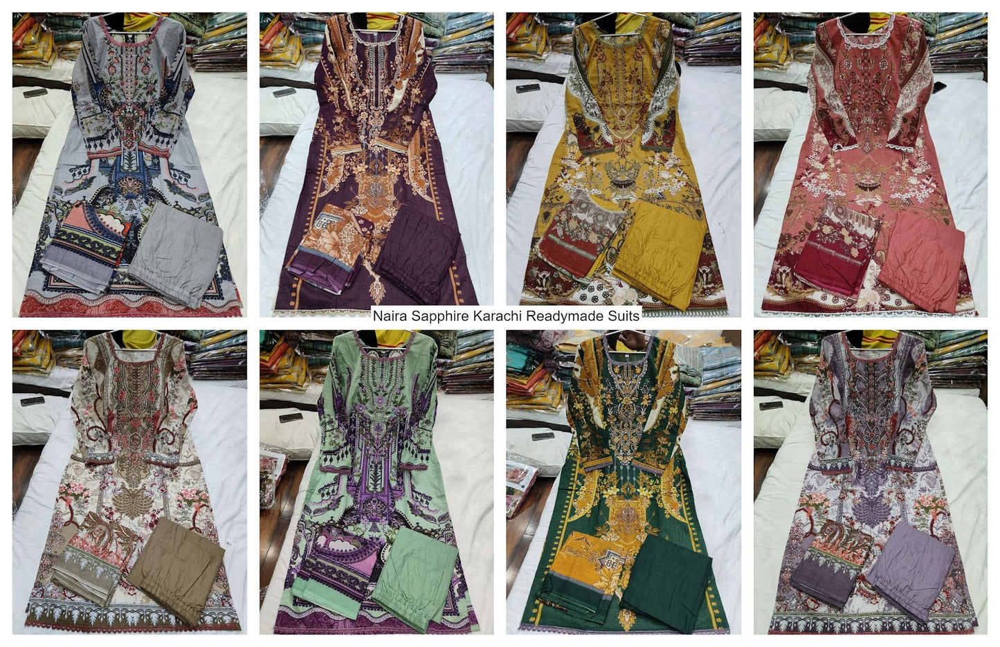 Naira Sapphire Cotton Karachi Readymade Suits Wholesale Rate