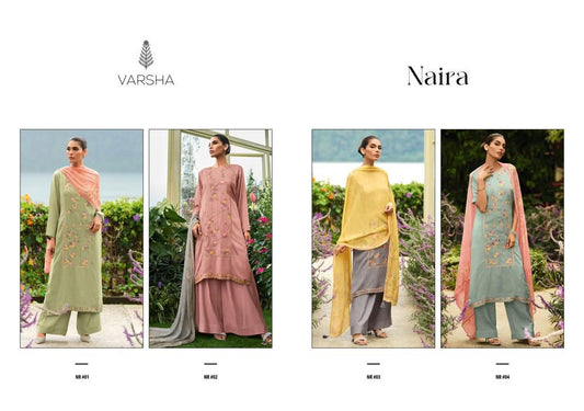 Naira Varsha Fashions Muslin Plazzo Style Suits Wholesale Price