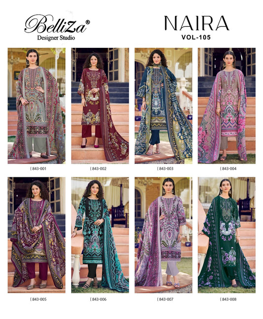 Naira Vol 105 Belliza Designer Studio Cotton Karachi Readymade Suits Exporter Gujarat