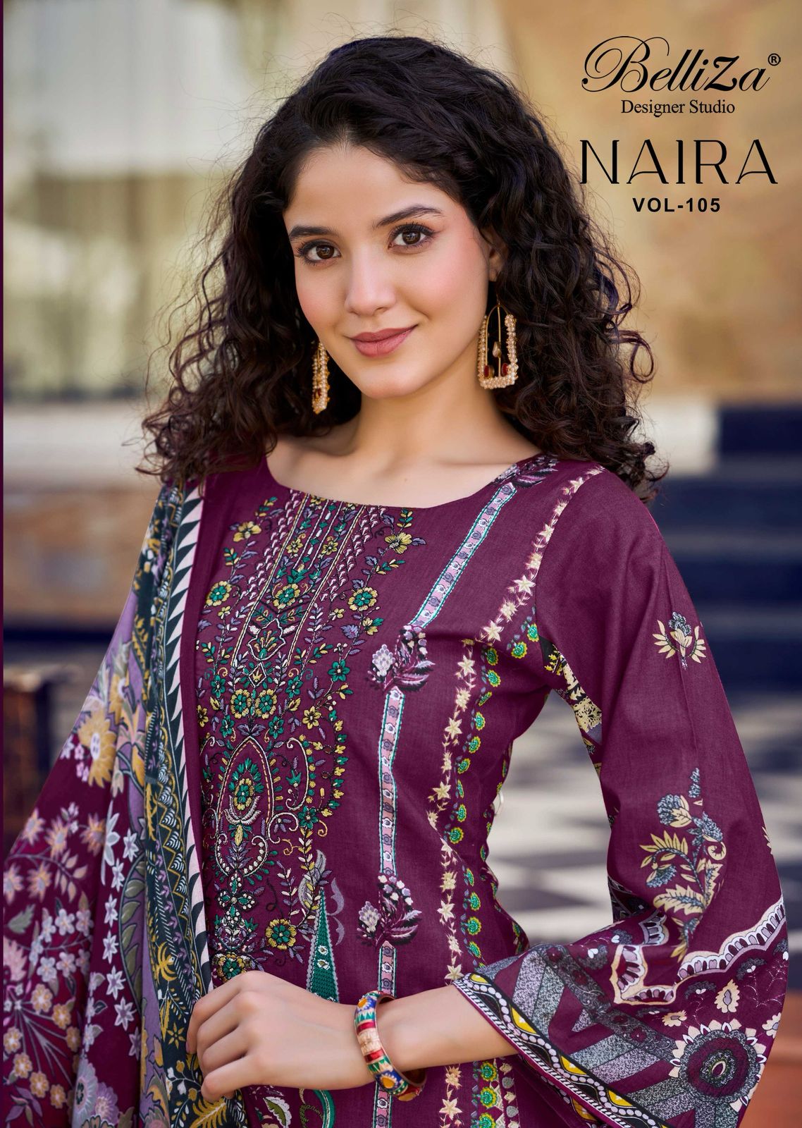 Naira Vol 105 Belliza Designer Studio Pure Cotton Karachi Salwar Suits Wholesaler India