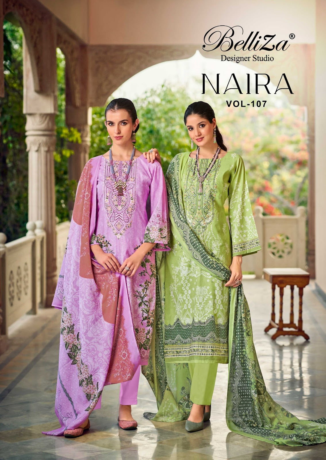 Naira Vol 107 Belliza Designer Studio Pure Cotton Karachi Salwar Suits Supplier