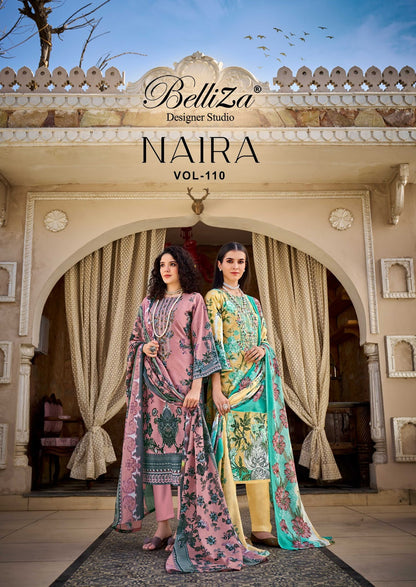 Naira Vol 110 Belliza Designer Studio Cotton Karachi Salwar Suits Wholesale Price