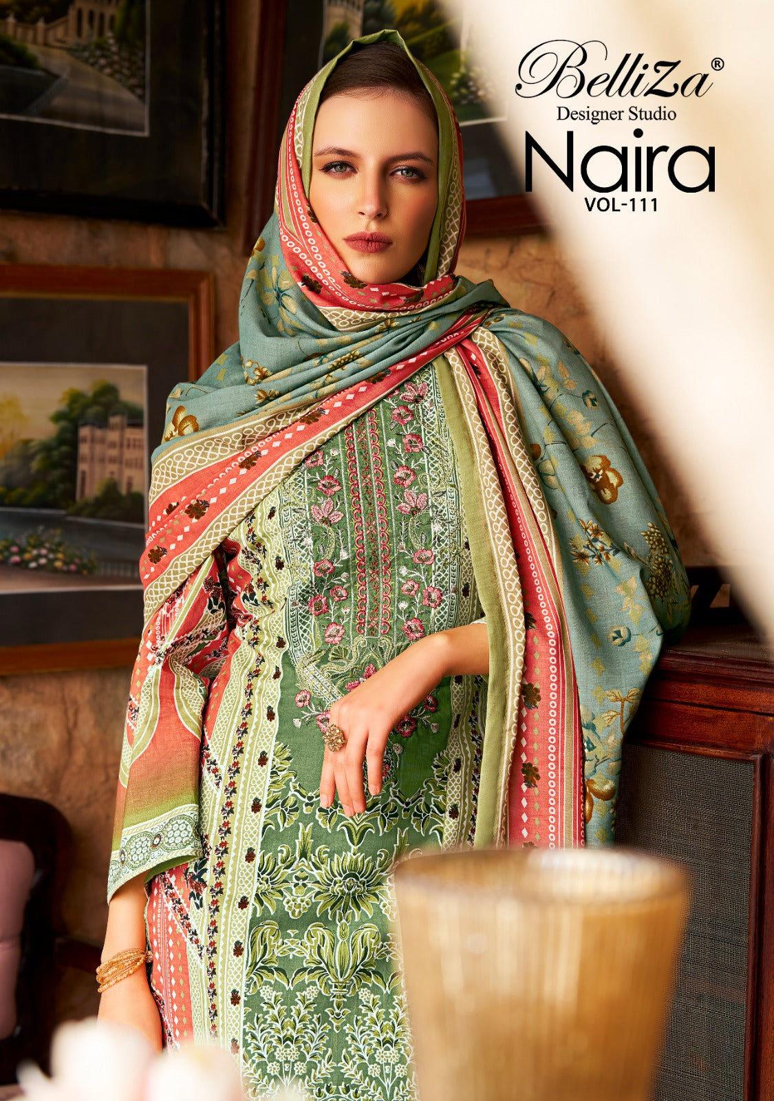 Naira Vol 111 Belliza Designer Studio Cotton Karachi Salwar Suits Wholesaler Gujarat