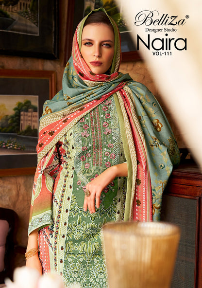 Naira Vol 111 Belliza Designer Studio Cotton Karachi Salwar Suits Wholesaler Gujarat