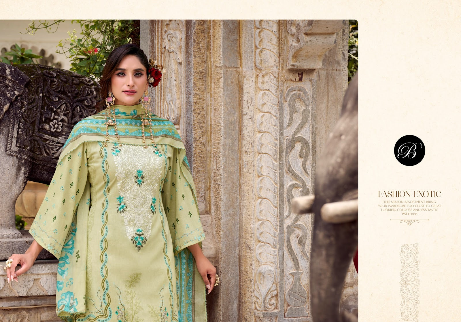 Naira Vol 115 Belliza Designer Studio Cotton Karachi Salwar Suits Wholesaler