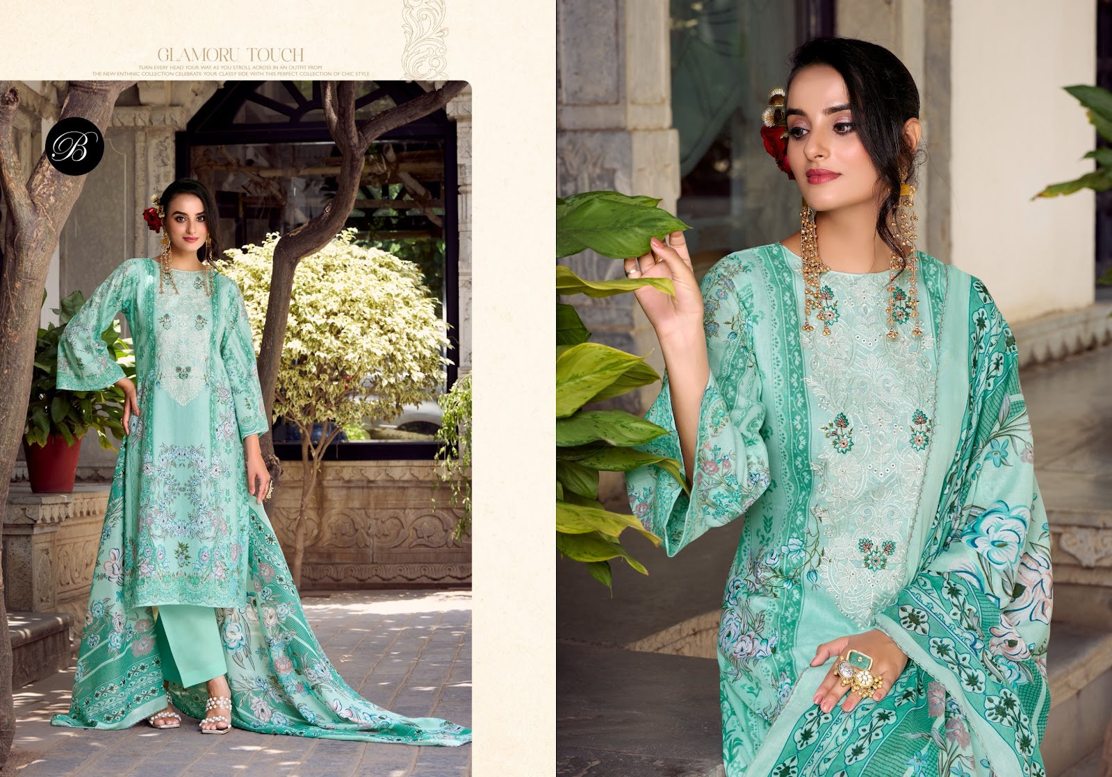 Naira Vol 115 Belliza Designer Studio Cotton Karachi Salwar Suits Wholesaler