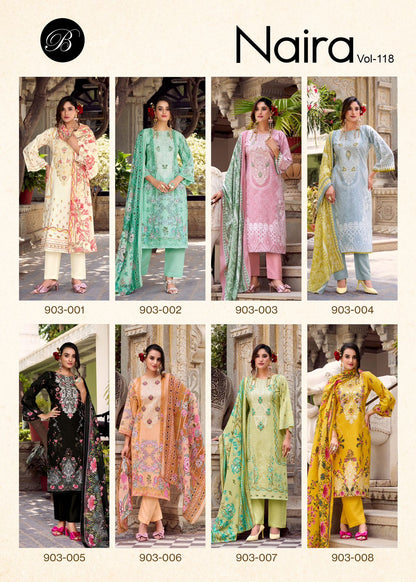 Naira Vol 118 Belliza Designer Studio Cotton Karachi Salwar Suits Supplier