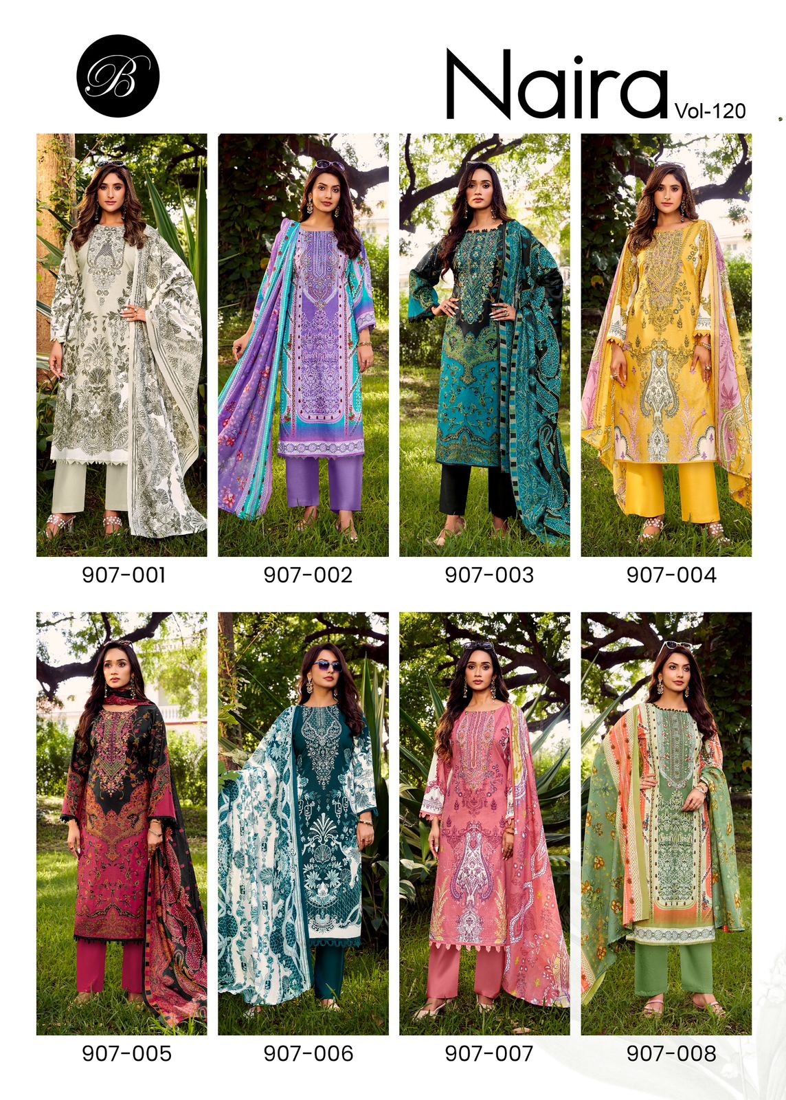 Naira Vol 120 Belliza Designer Studio Cotton Karachi Salwar Suits Exporter Ahmedabad