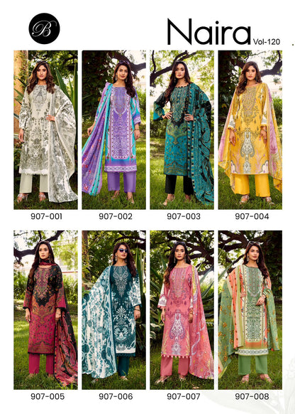 Naira Vol 120 Belliza Designer Studio Cotton Karachi Salwar Suits Exporter Ahmedabad